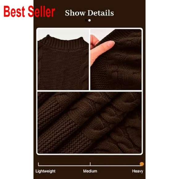 Oversized Cable Knit Cardigan Chunky Open Front Long Sleeve Sweater - Picture 6 of 8